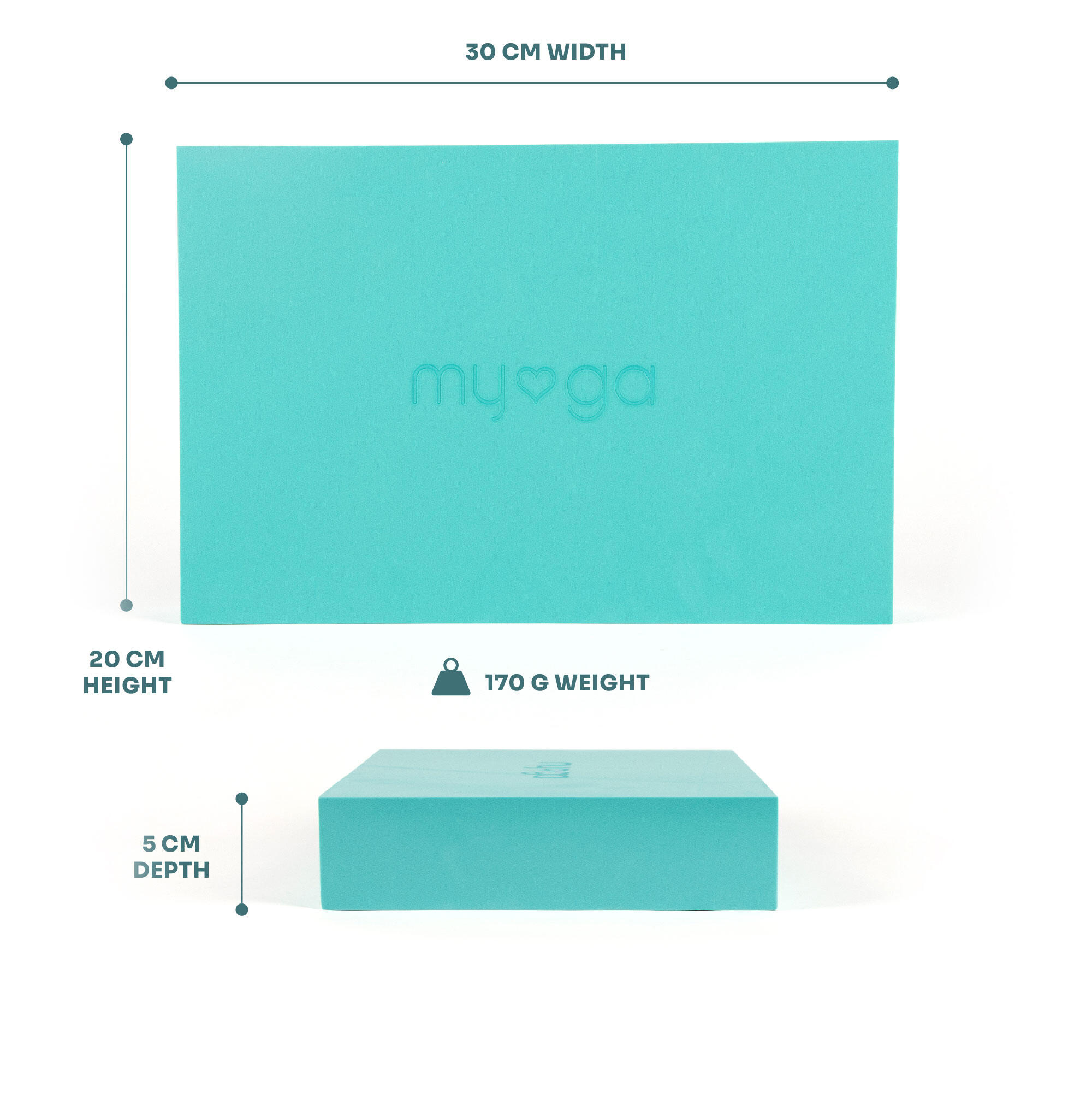 Extra Large Foam Yoga Block - Turquoise 6/7