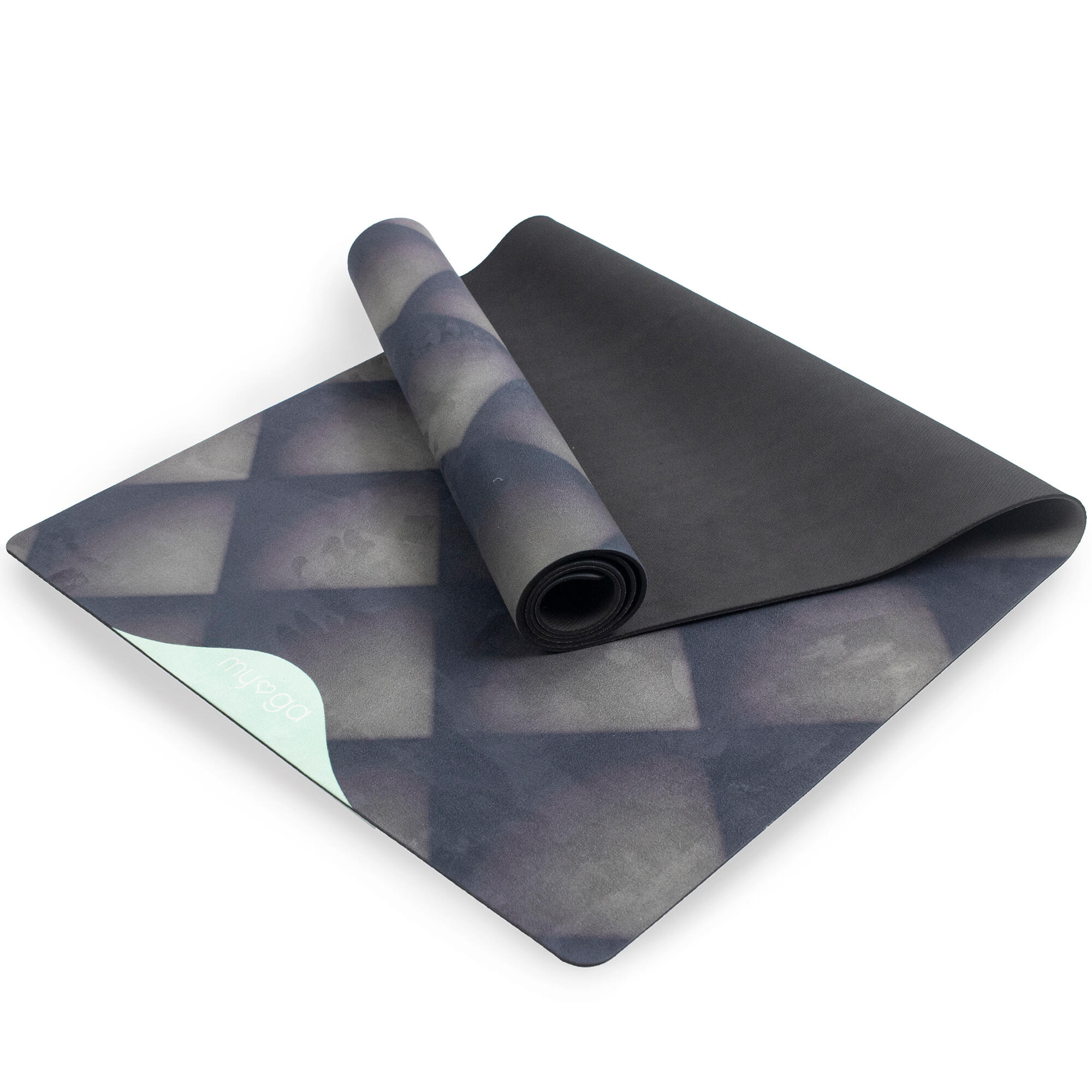 Myga Black Luxurious Vegan Suede Yoga Mat 2/7