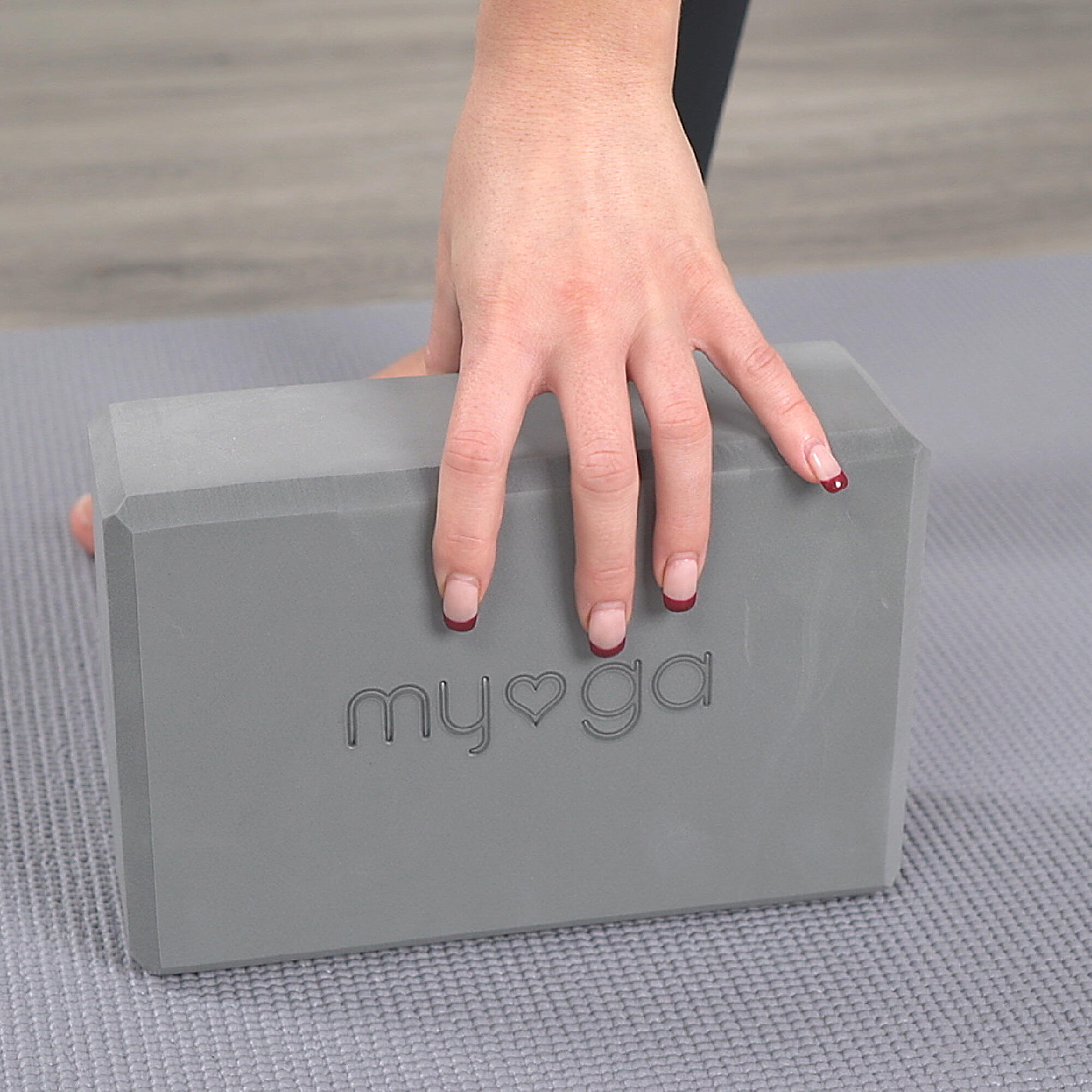 Myga Yoga Entry Mat, Strap & Pair of Blocks - Grey 3/7