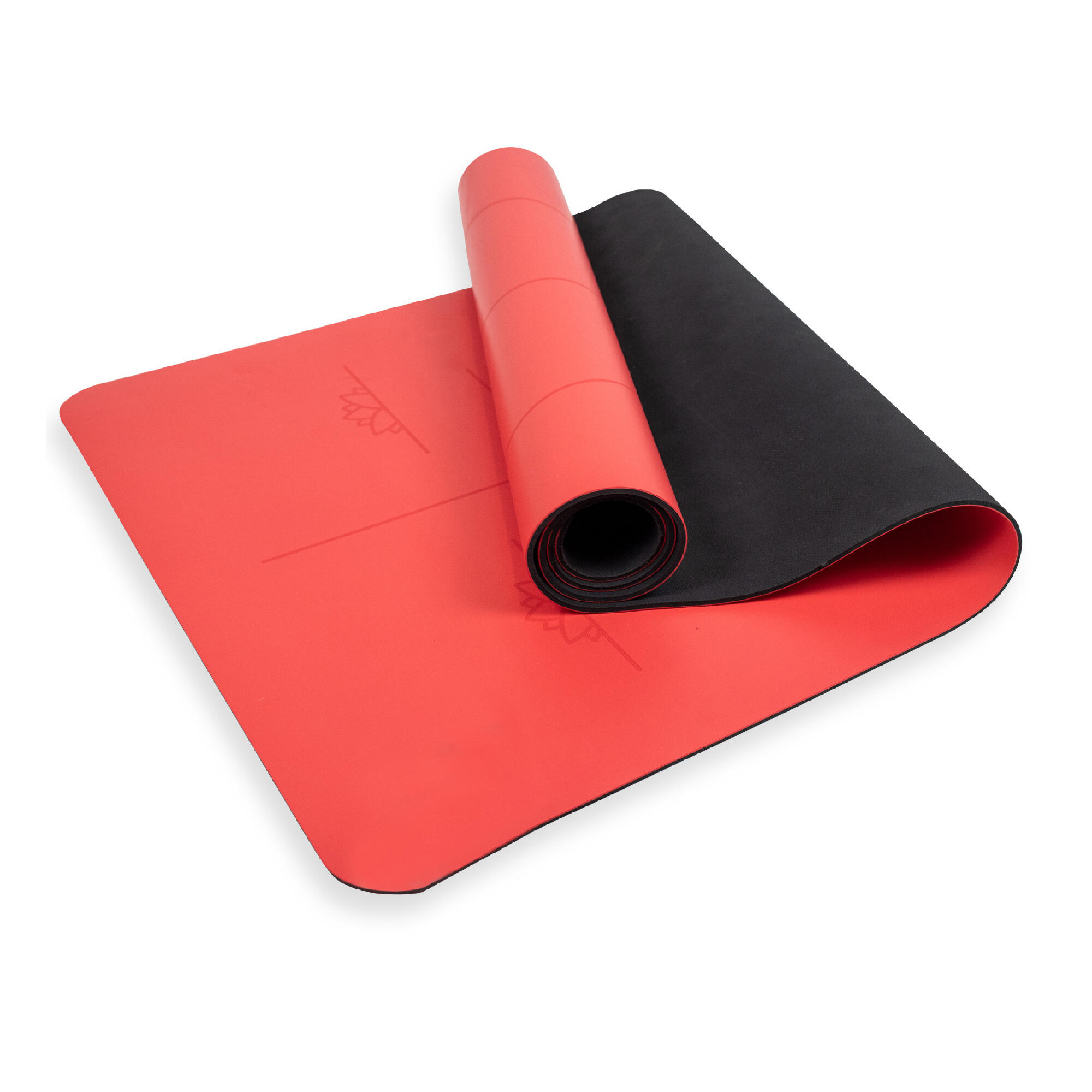 Myga Extra Large Red Alignment Yoga Mat 2/8
