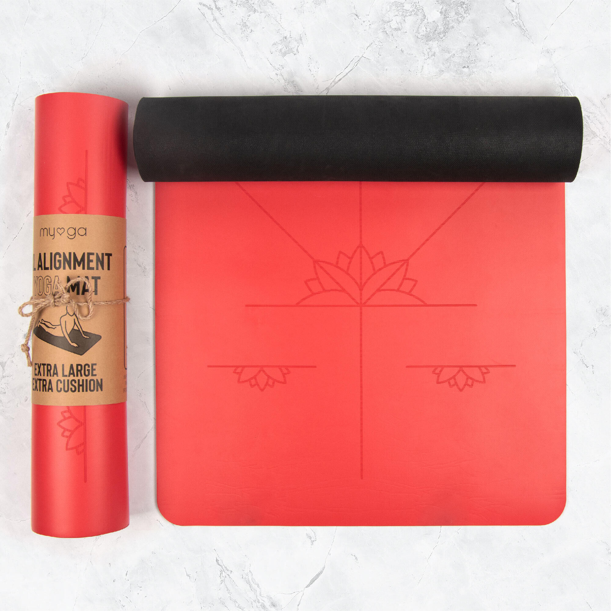 MYGA Myga Extra Large Red Alignment Yoga Mat