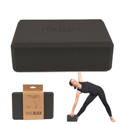 Bloc de yoga en mousse Myga - Noir