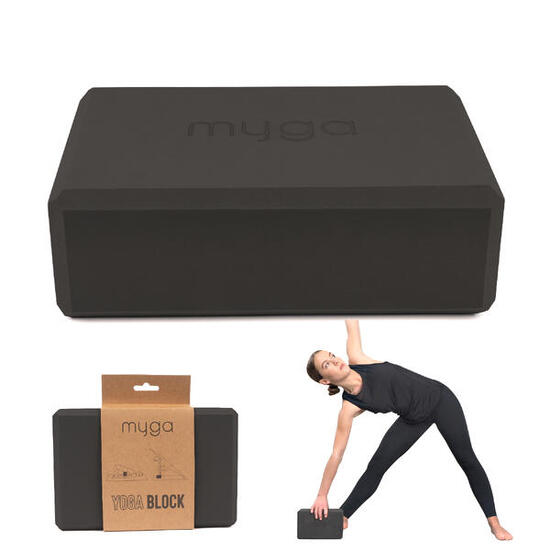 Bloc de yoga en mousse Myga - Noir
