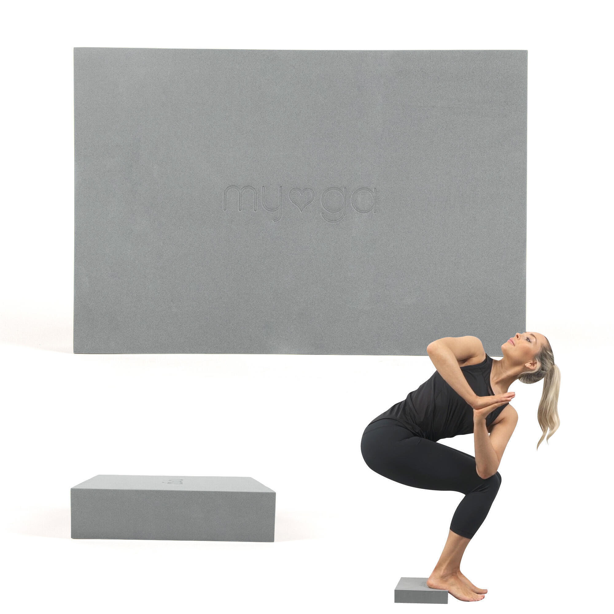 Extra Large Foam Yoga Block - Grey 1/8