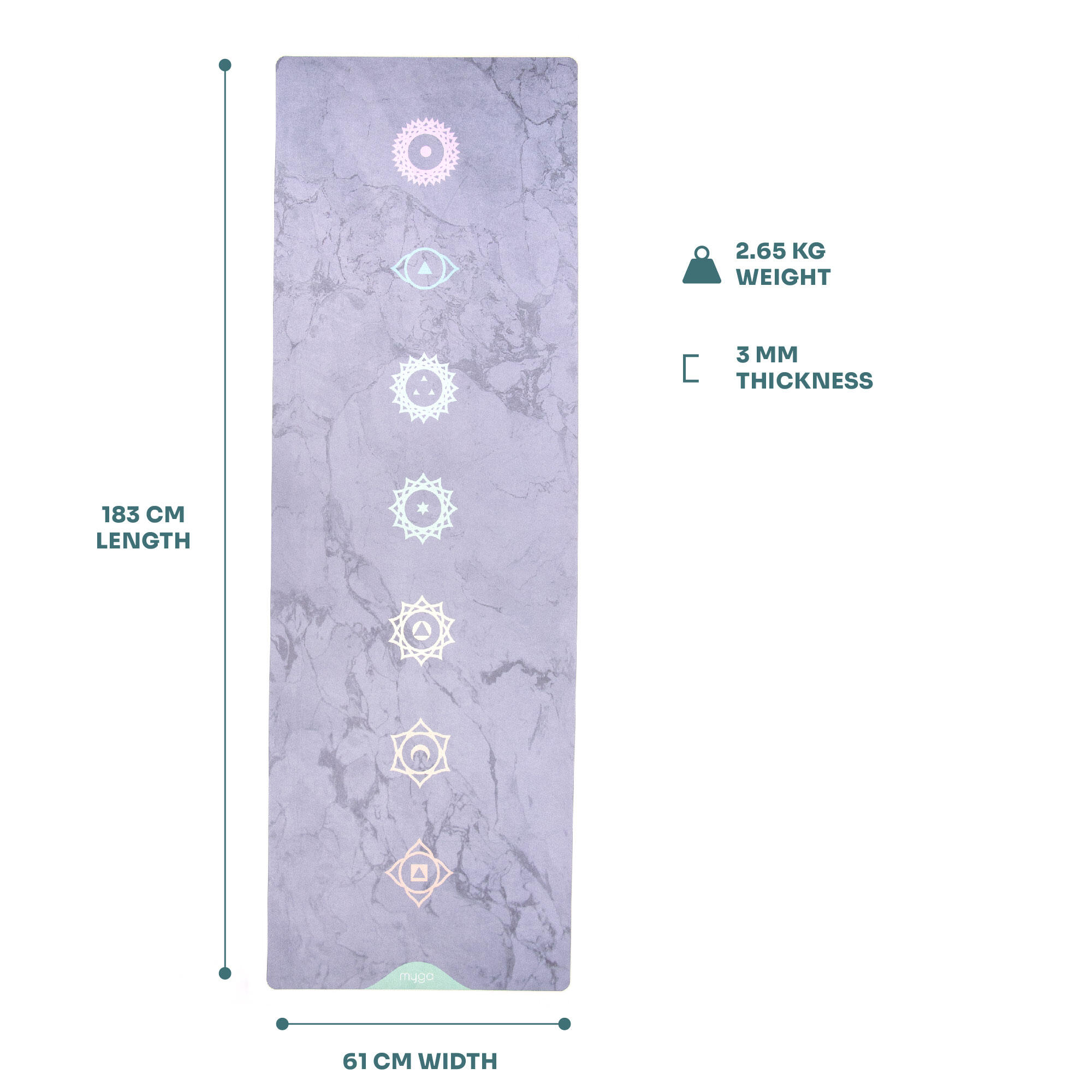 Myga Chakra Luxurious Vegan Suede Yoga Mat 6/7