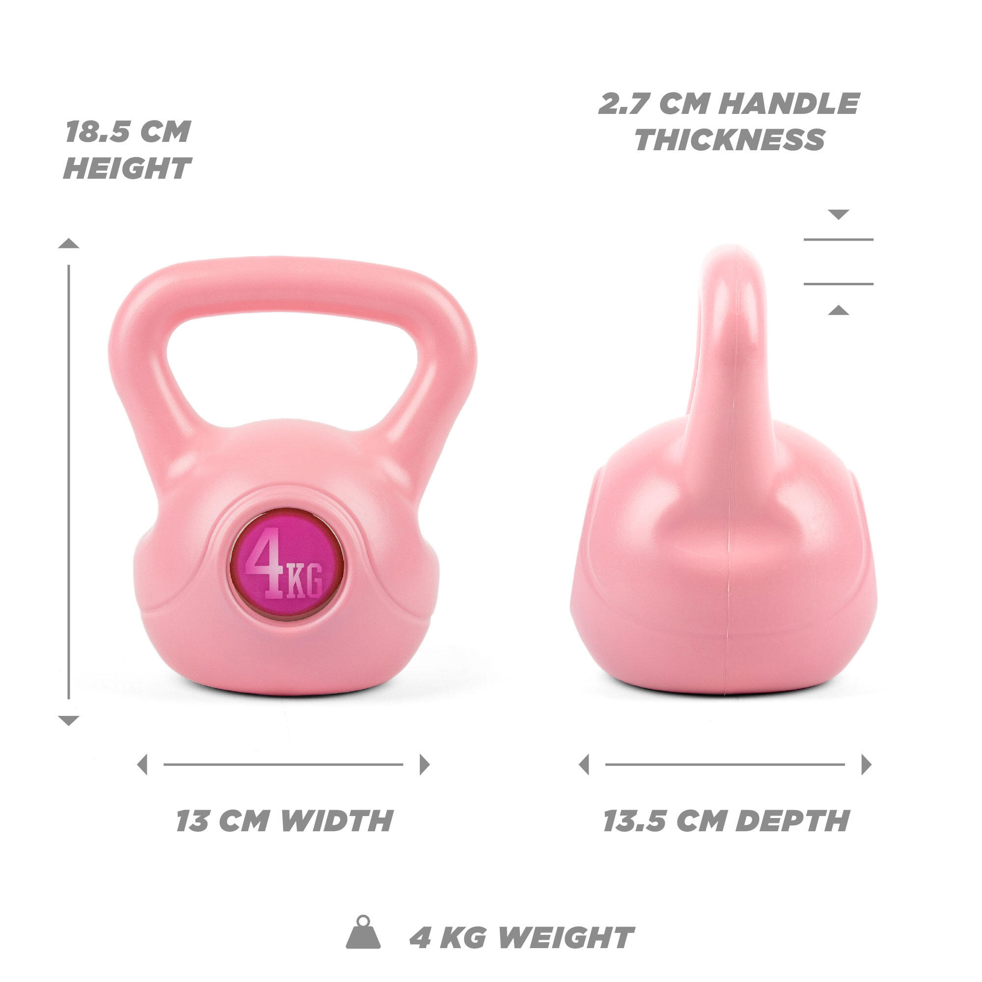 Phoenix PINK VINYL KETTLEBELL - 4KG 6/7