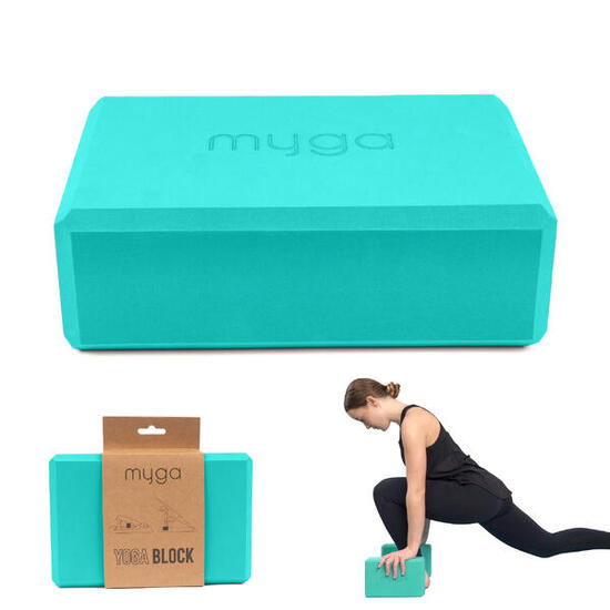 Bloc de yoga en mousse Myga - Turquoise