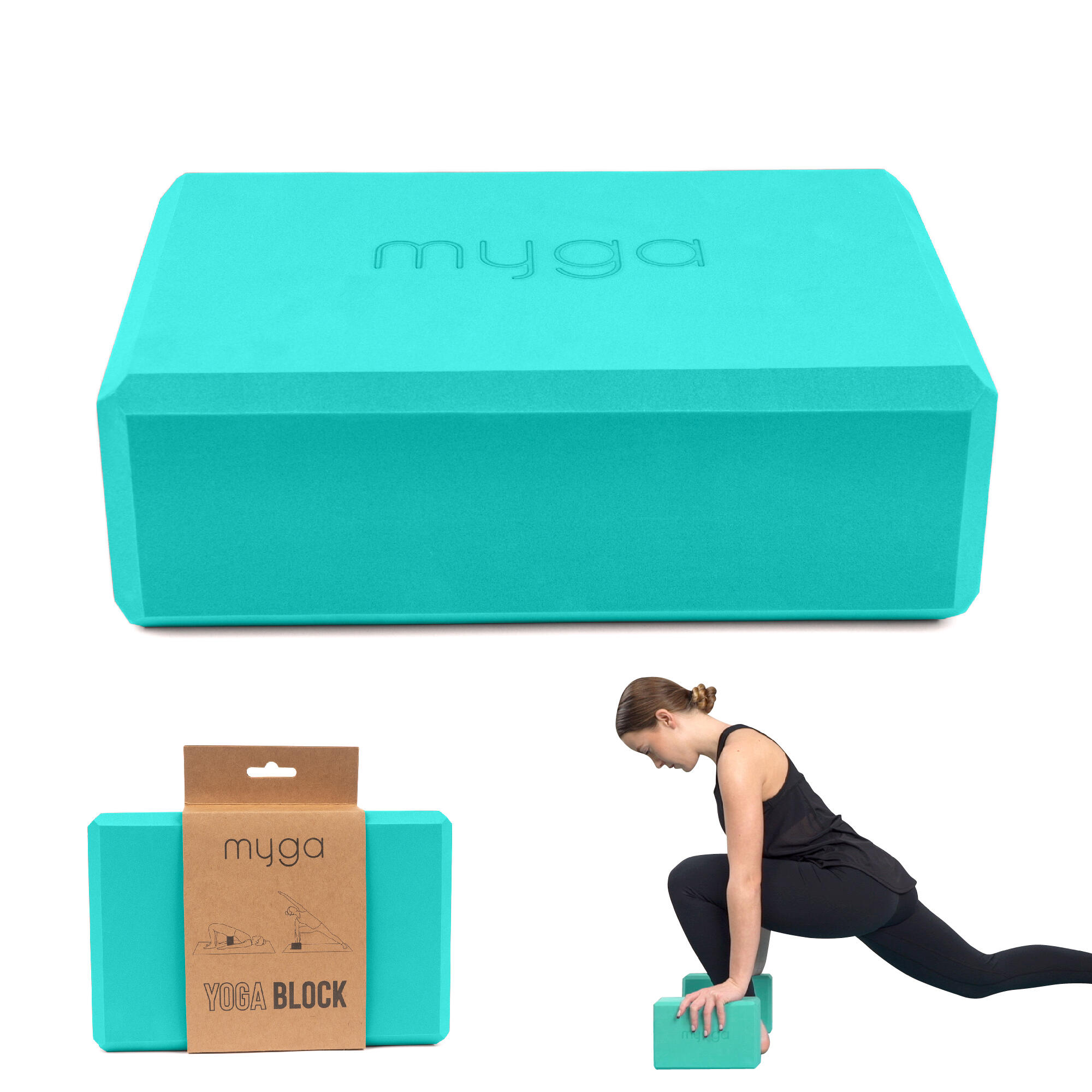 Myga Foam Yoga Block - Turquoise 1/8