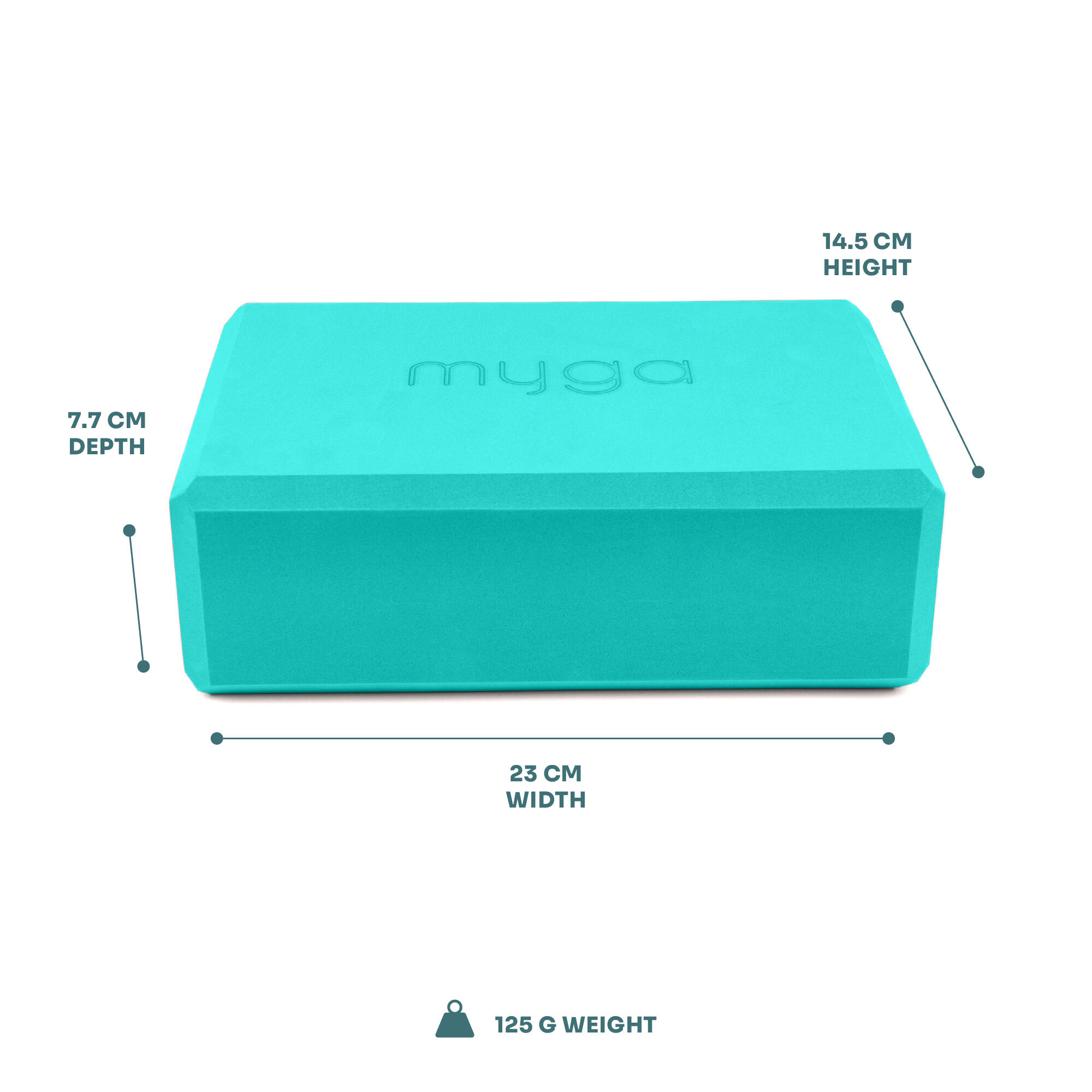 Myga Foam Yoga Block - Turquoise 6/8