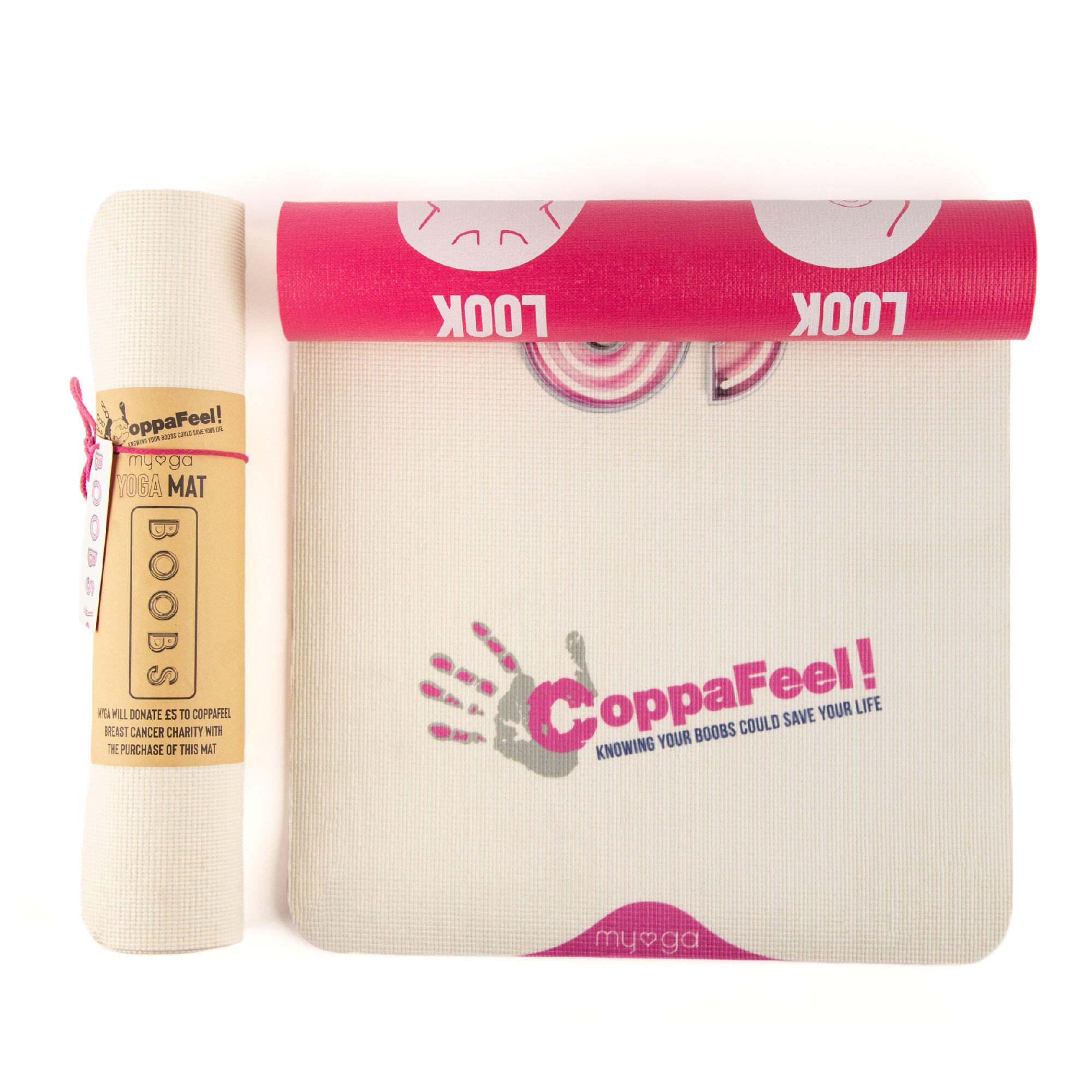MYGA Breast Cancer Awareness Charity CoppaFeel! Neon Boobs Mat