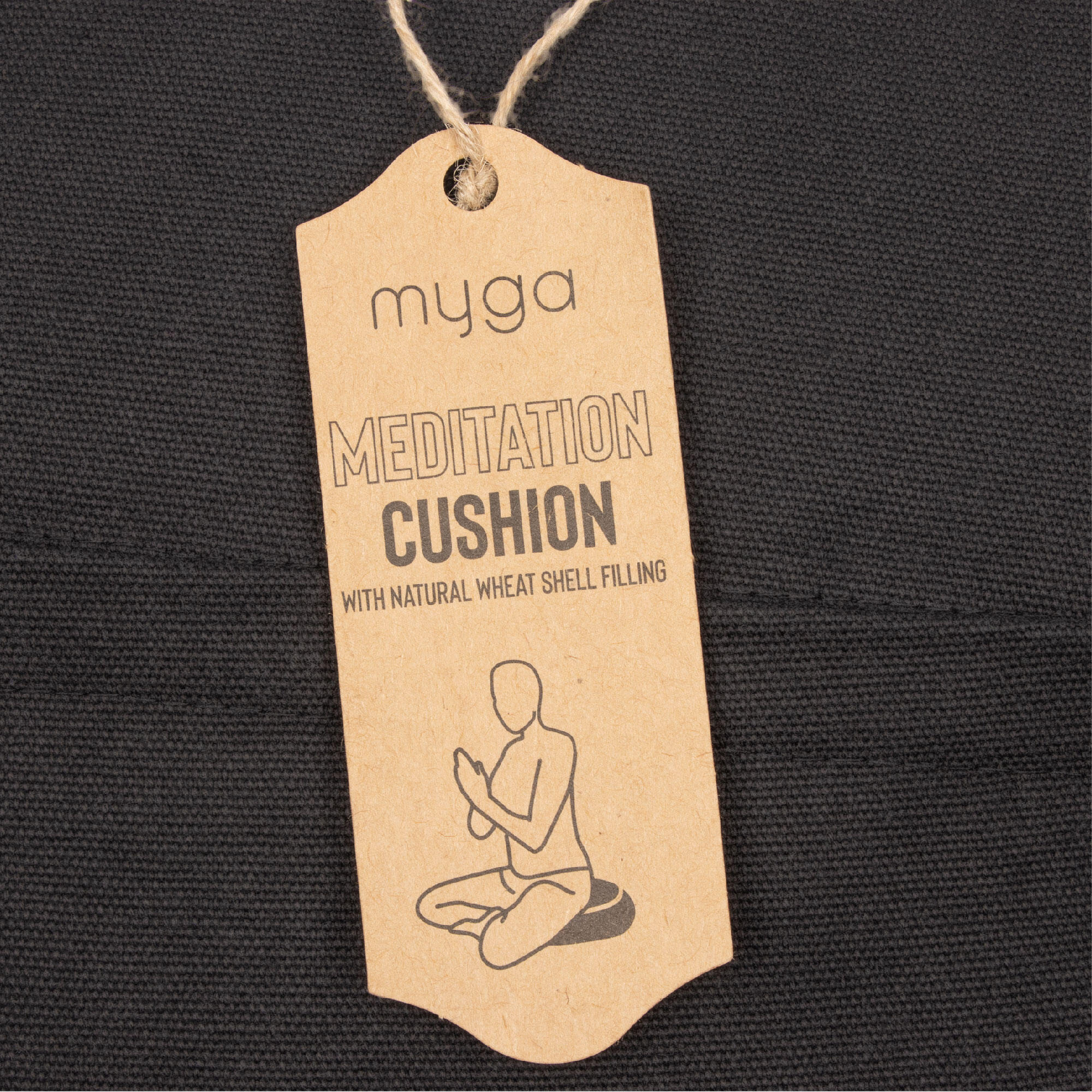 Myga Zafu Meditation Cushion - Black 3/8