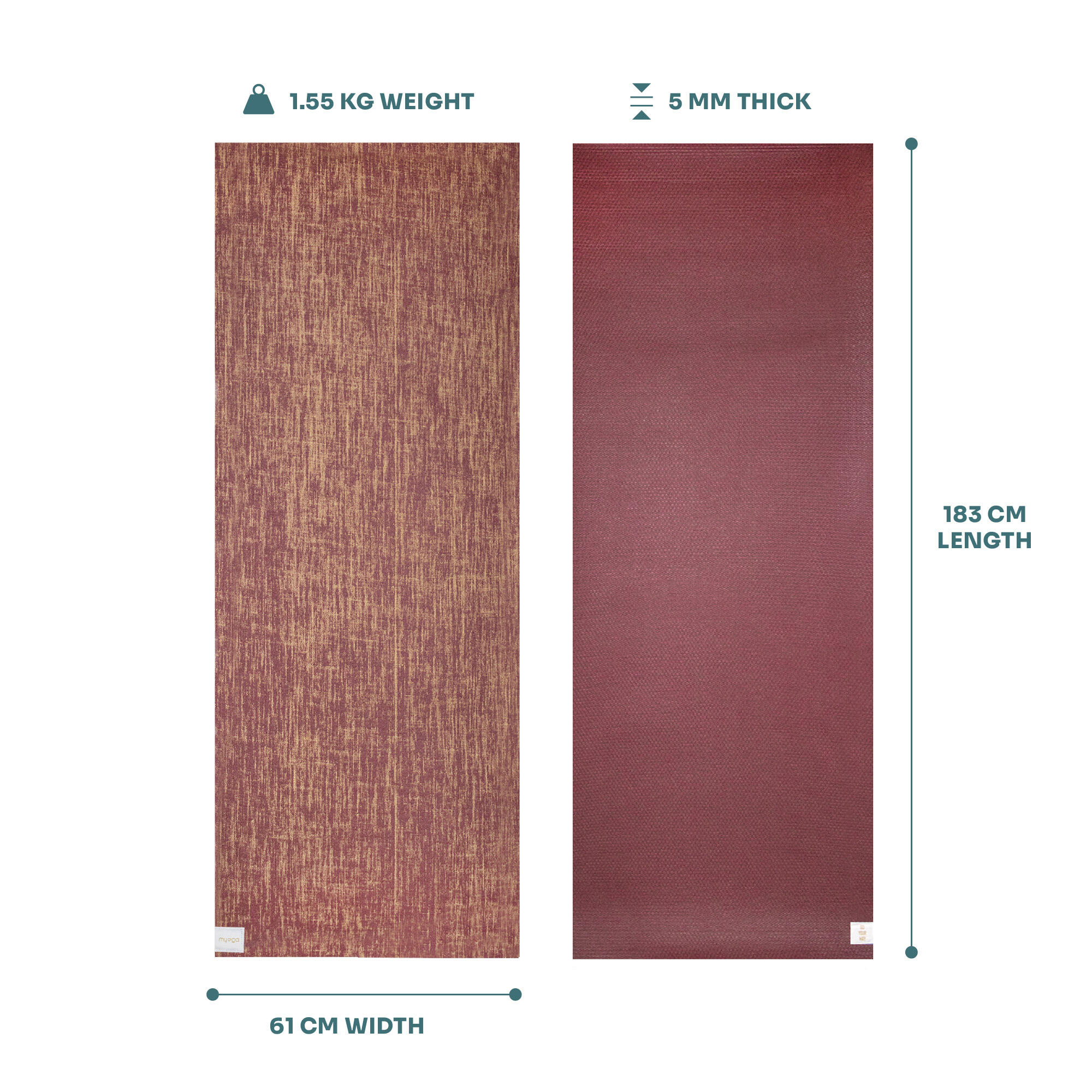 Myga Jute Mat - Plum 6/7