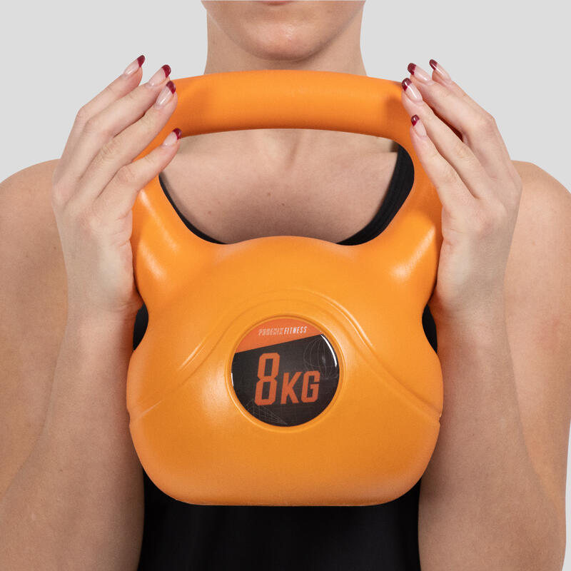 Kettlebell Phoenix Fitness din vinil, 8 kg, prindere larga