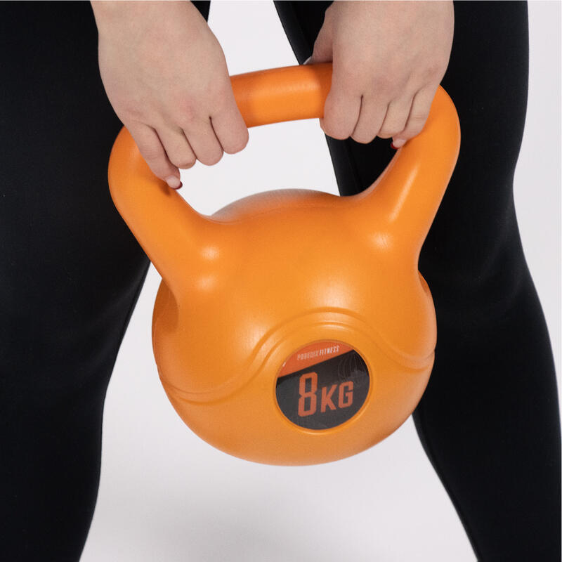 Kettlebell Phoenix Fitness din vinil, 8 kg, prindere larga