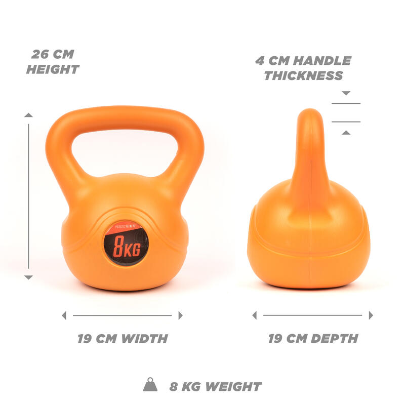 Kettlebell Phoenix Fitness din vinil, 8 kg, prindere larga