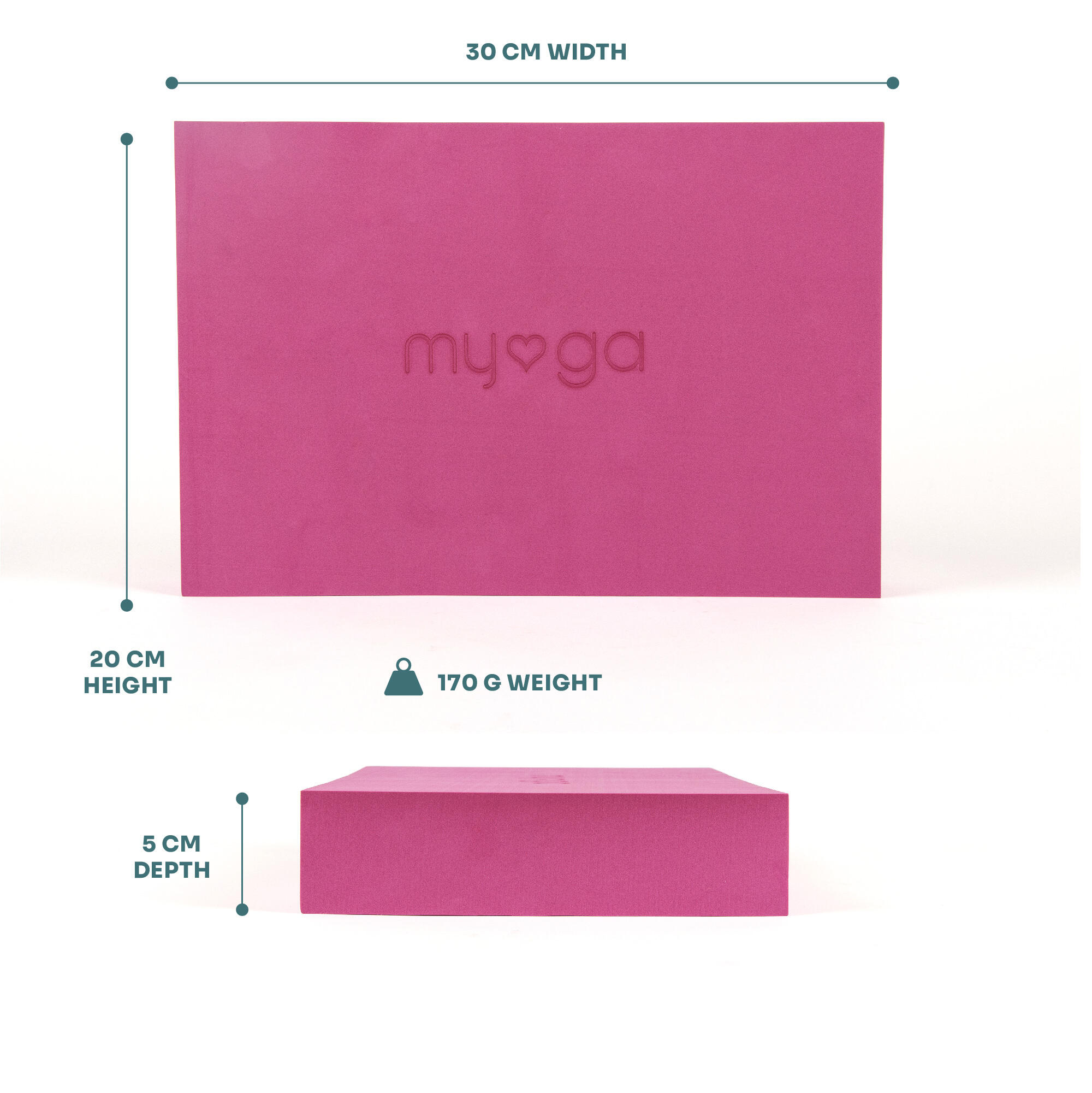 Myga Extra Large Foam Yoga Block - Plum 6/8