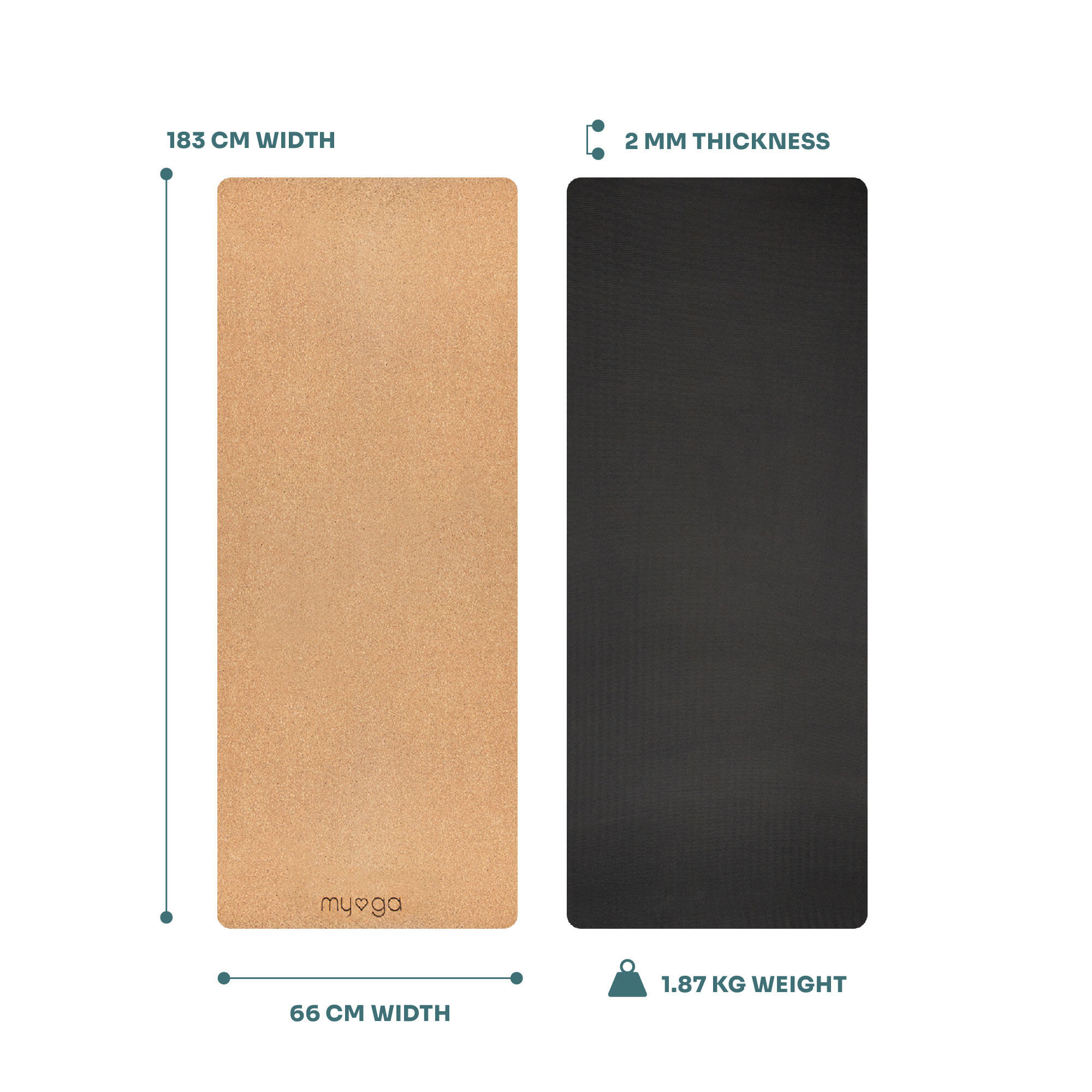 Myga Cork/Rubber Yoga Mat 6/8