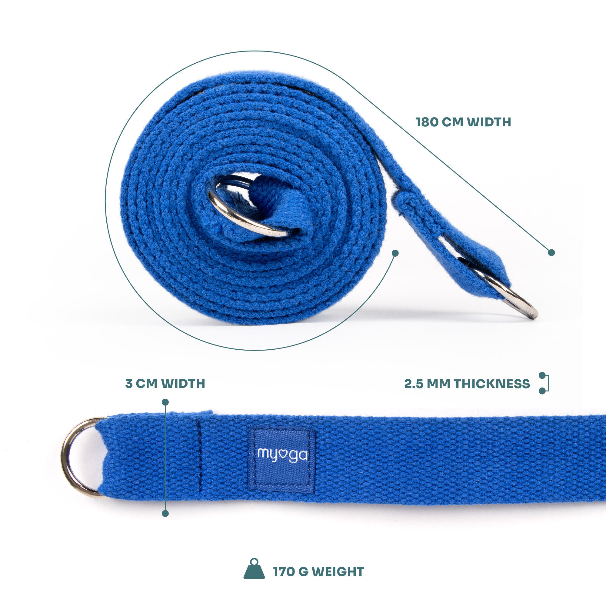 Myga 2 In 1 Yoga Belt & Sling - Royal Blue 6/8