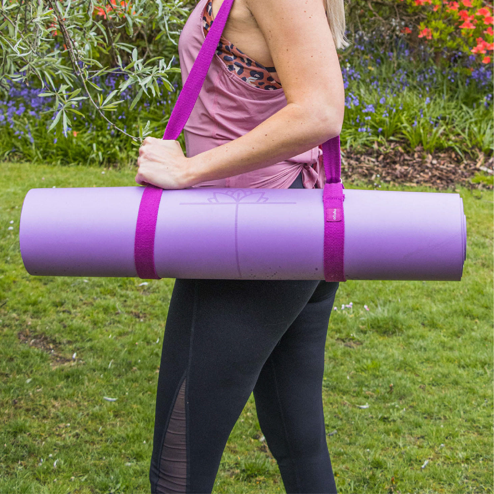 Myga Extra Large Purple Alignment Yoga Mat 3/8