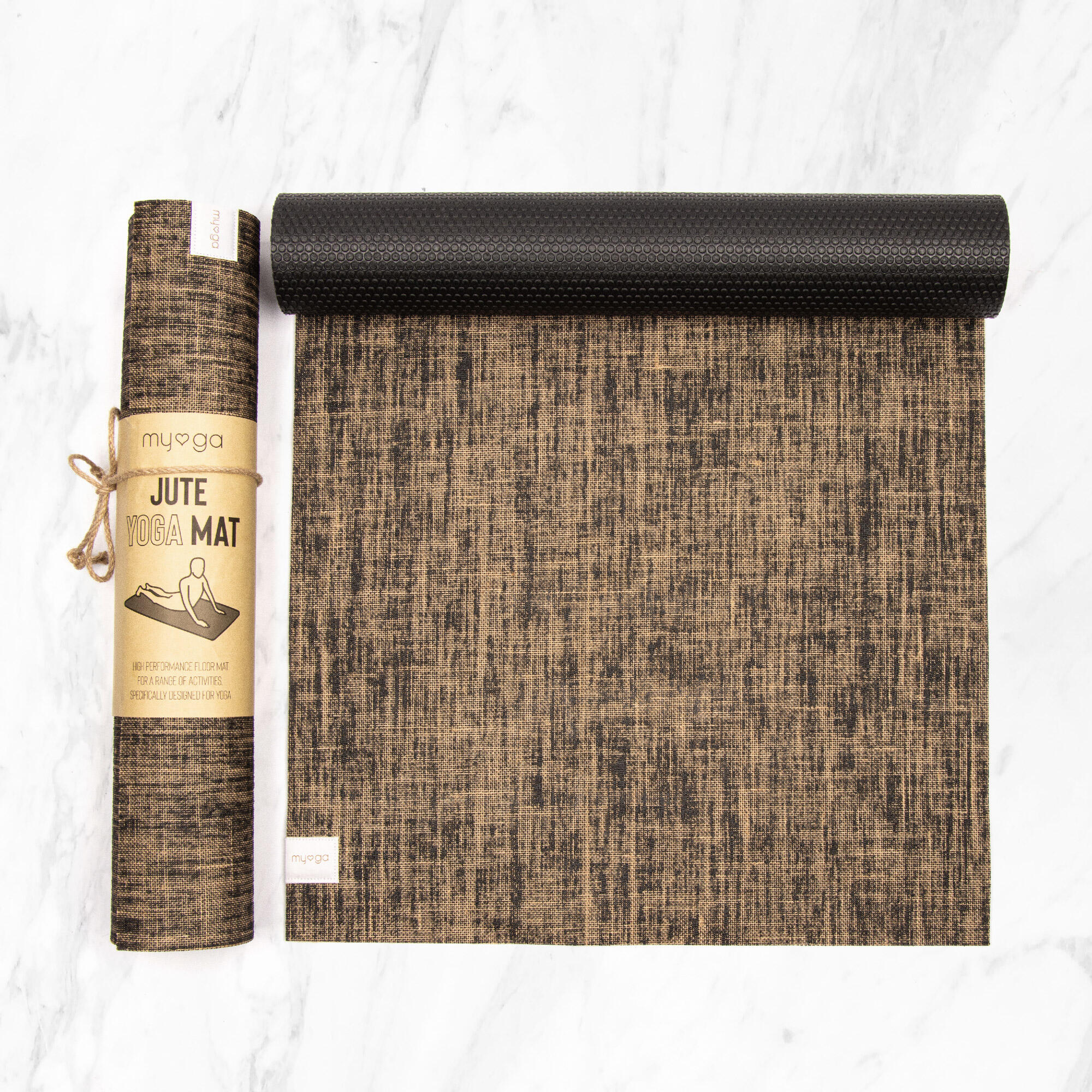 Myga Jute Mat - Black 1/7