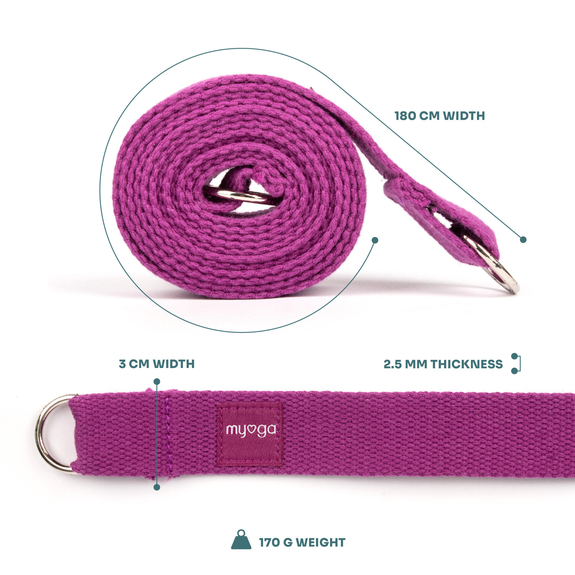 Myga 2 In 1 Yoga Belt & Sling - Plum 6/8