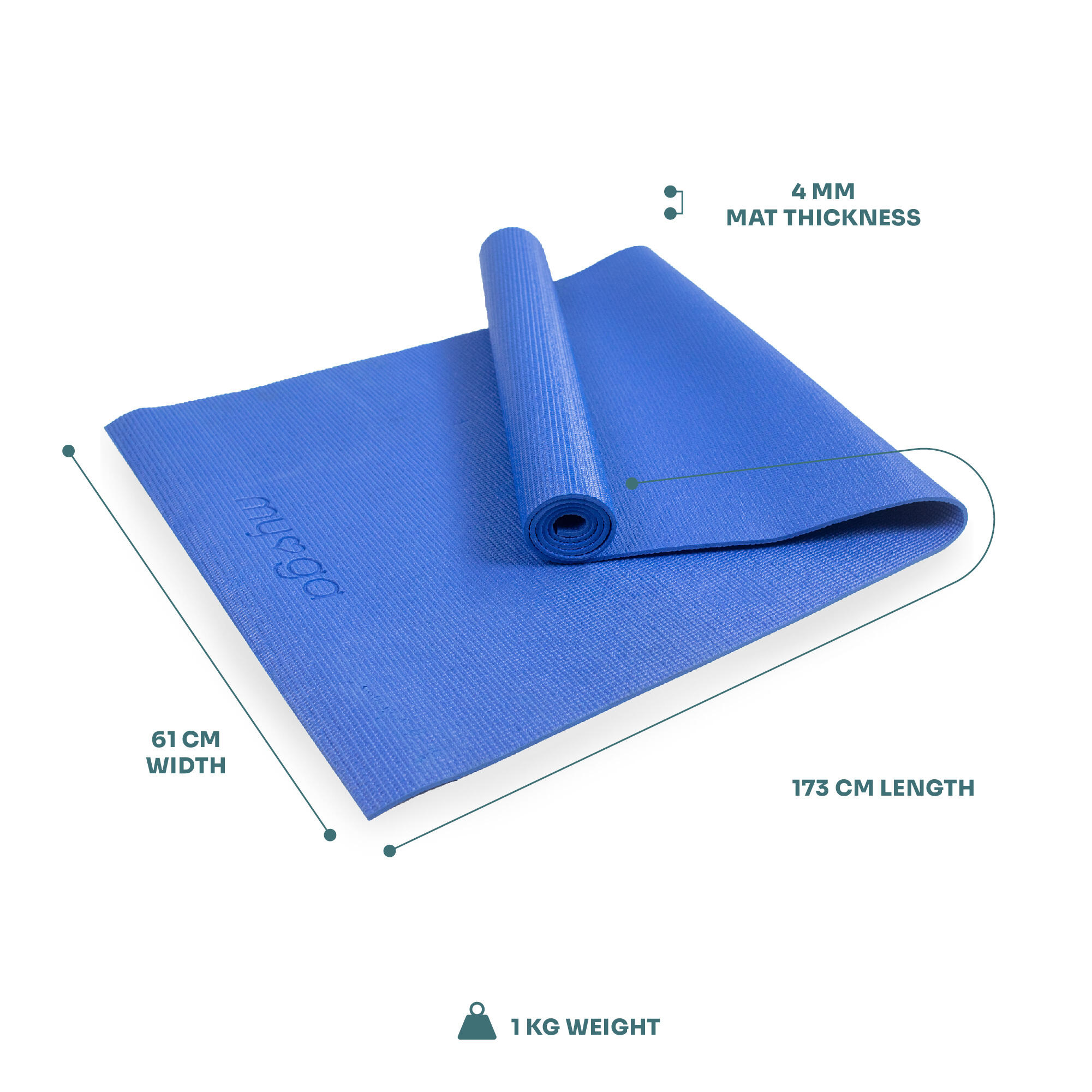 Myga Entry Level Yoga Mat - Royal Blue 5/7