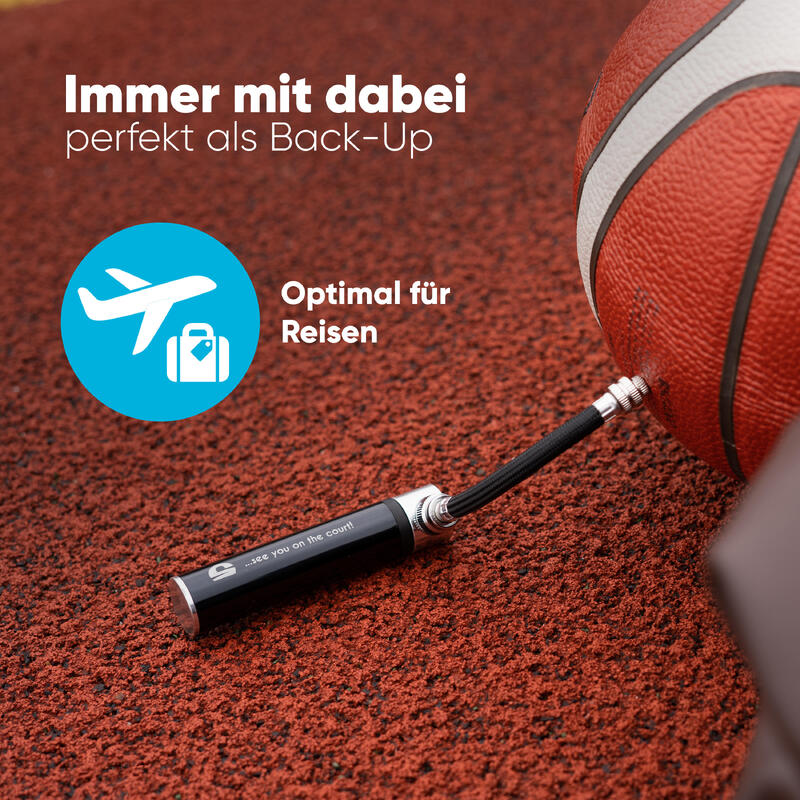 Mini Ballpumpe mit flexiblem Schlauch für Fußball Basketball Volleyball, ...