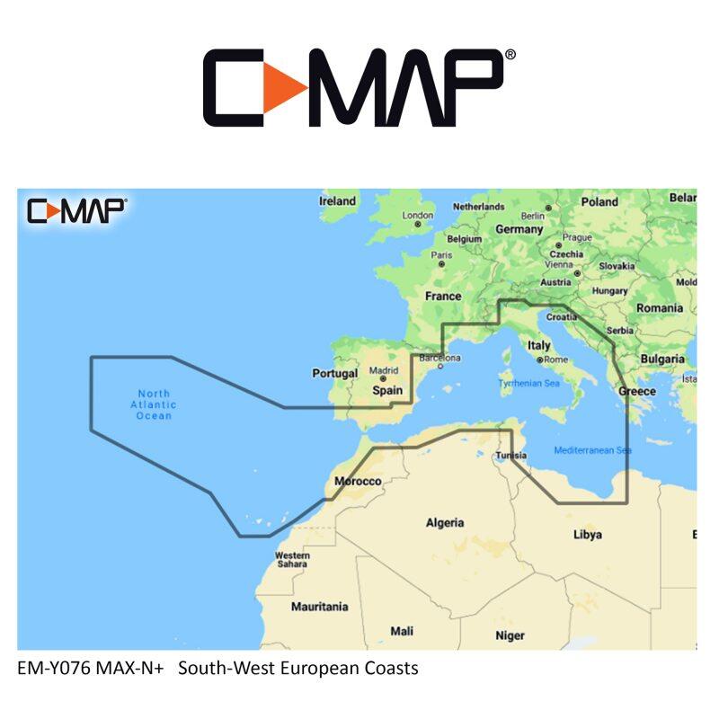 C-MAP REVEAL M-EM-Y076-MS Costas do Sudoeste Europeu