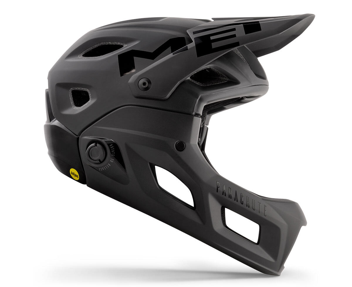 Casque avec Mentonnière Amovible Met Parachute MCR Mips Noir Mat 2/6