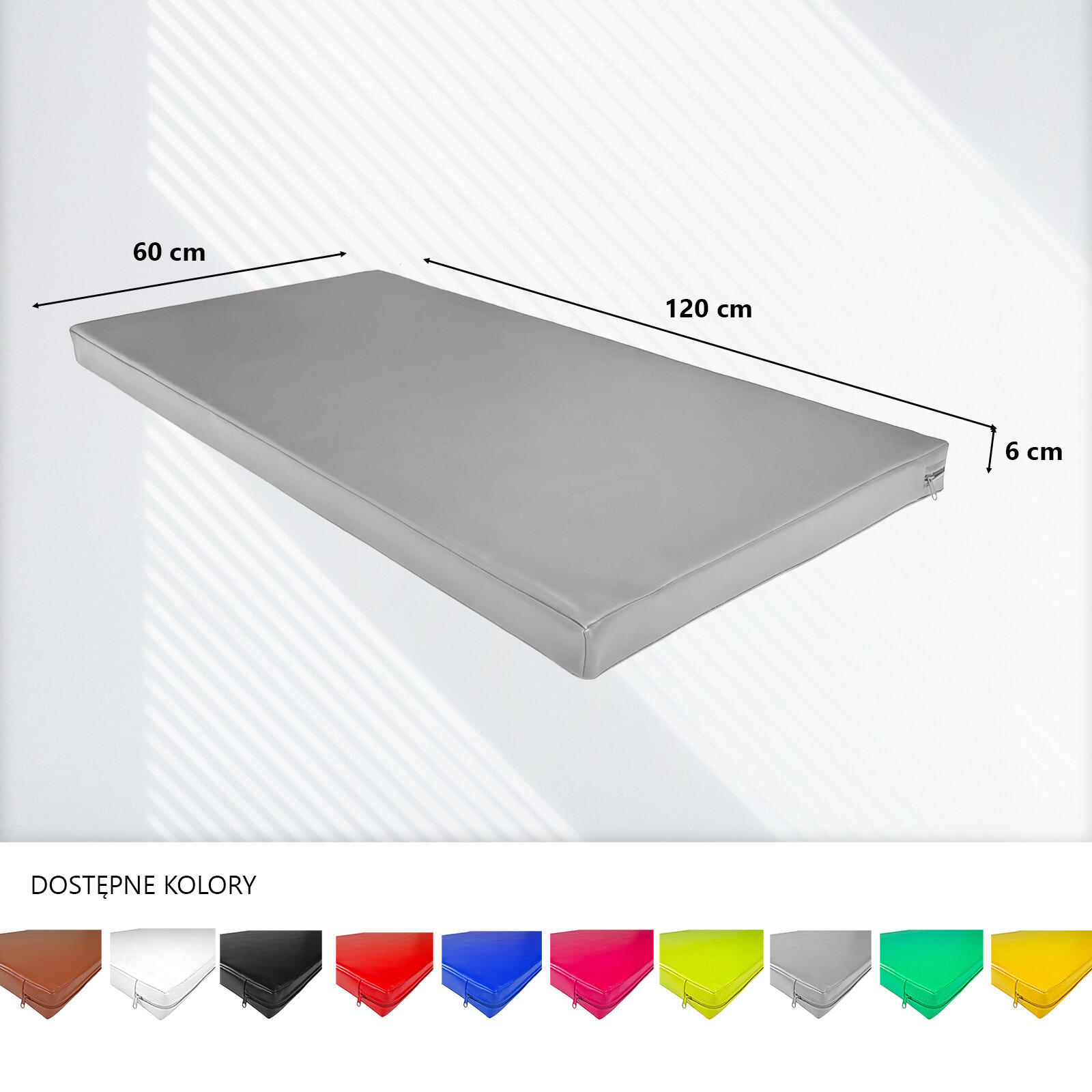 Materac gimnastyczny UNDERFIT 120 x 60 x 6 cm twardy szary 4/8