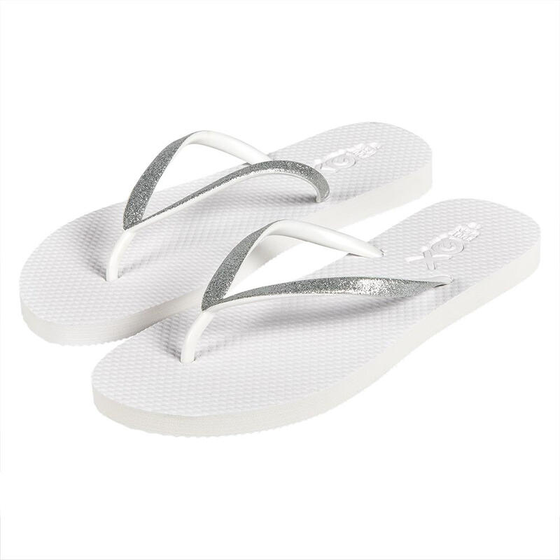 XQ Flip Flops Damen Glitter Weiß