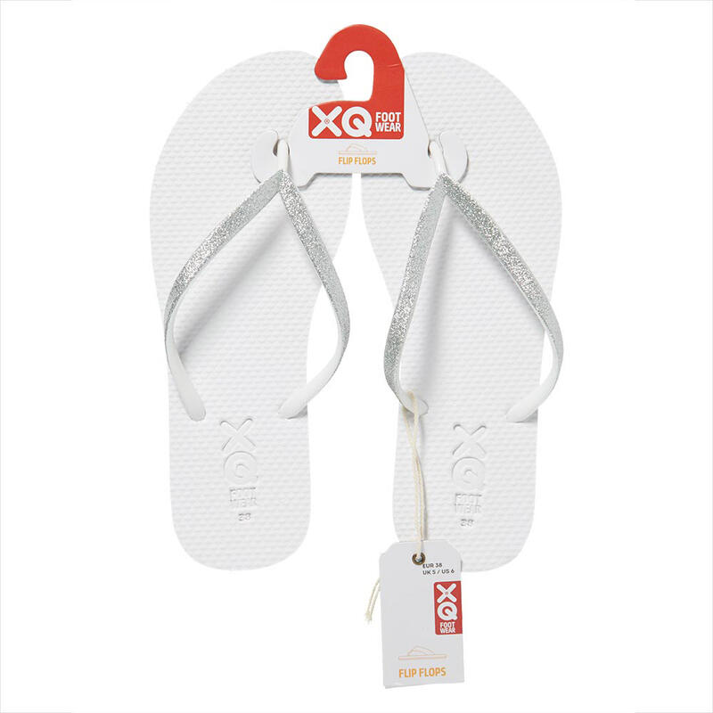 XQ Flip Flops Damen Glitter Weiß