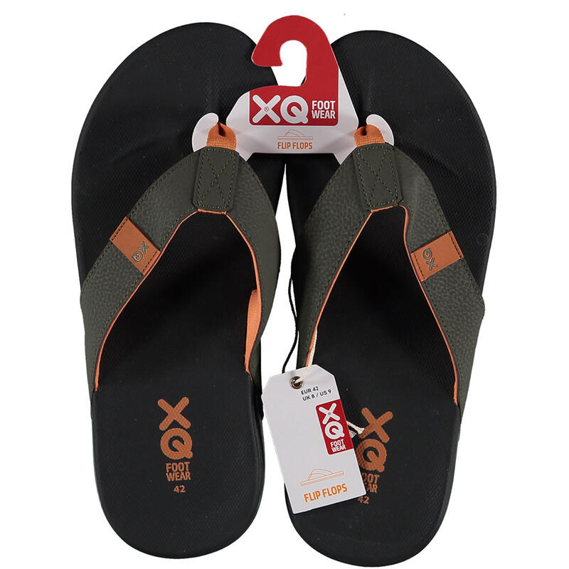 XQ Teenslippers Heren Comfortable Cushion Sole Zwart/Groen