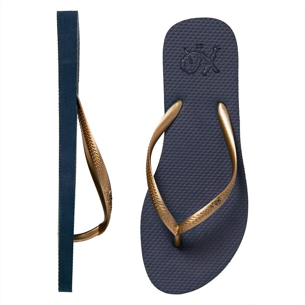 XQ Damen Flip Flops Plain Navy