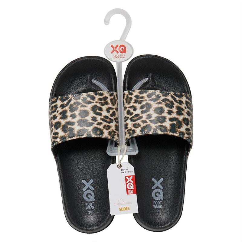 XQ Badslippers Dames Panter Print