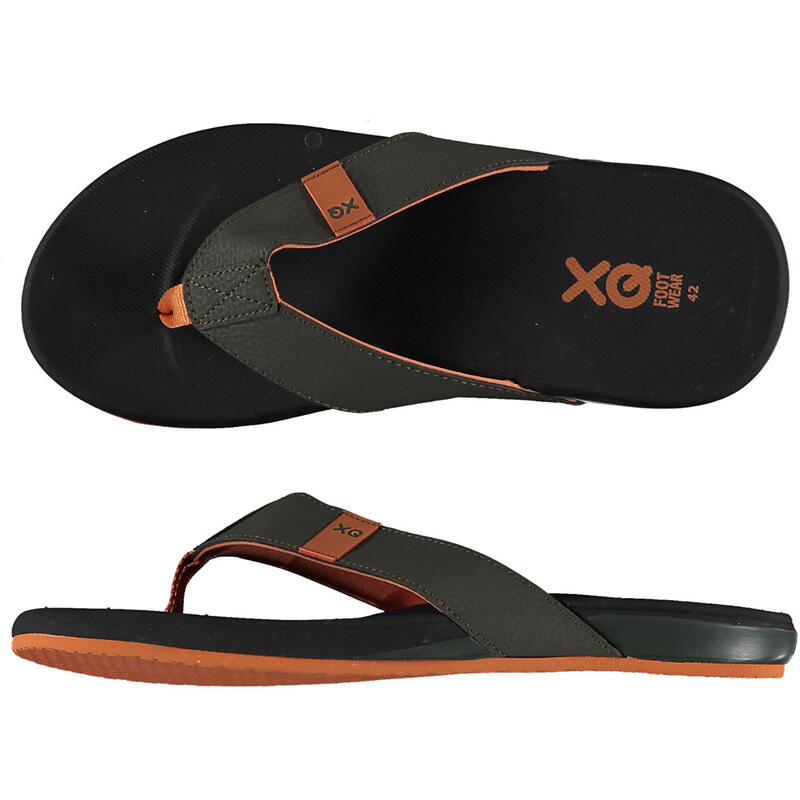 XQ Teenslippers Heren Comfortable Cushion Sole Zwart/Groen