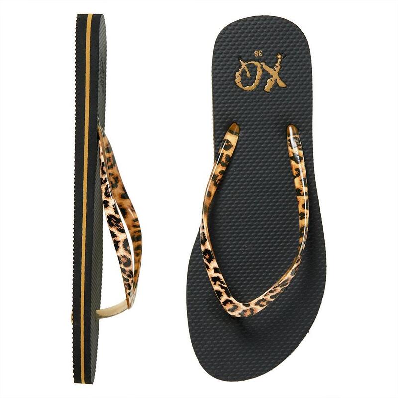 XQ Damen Flip Flops Black Panther