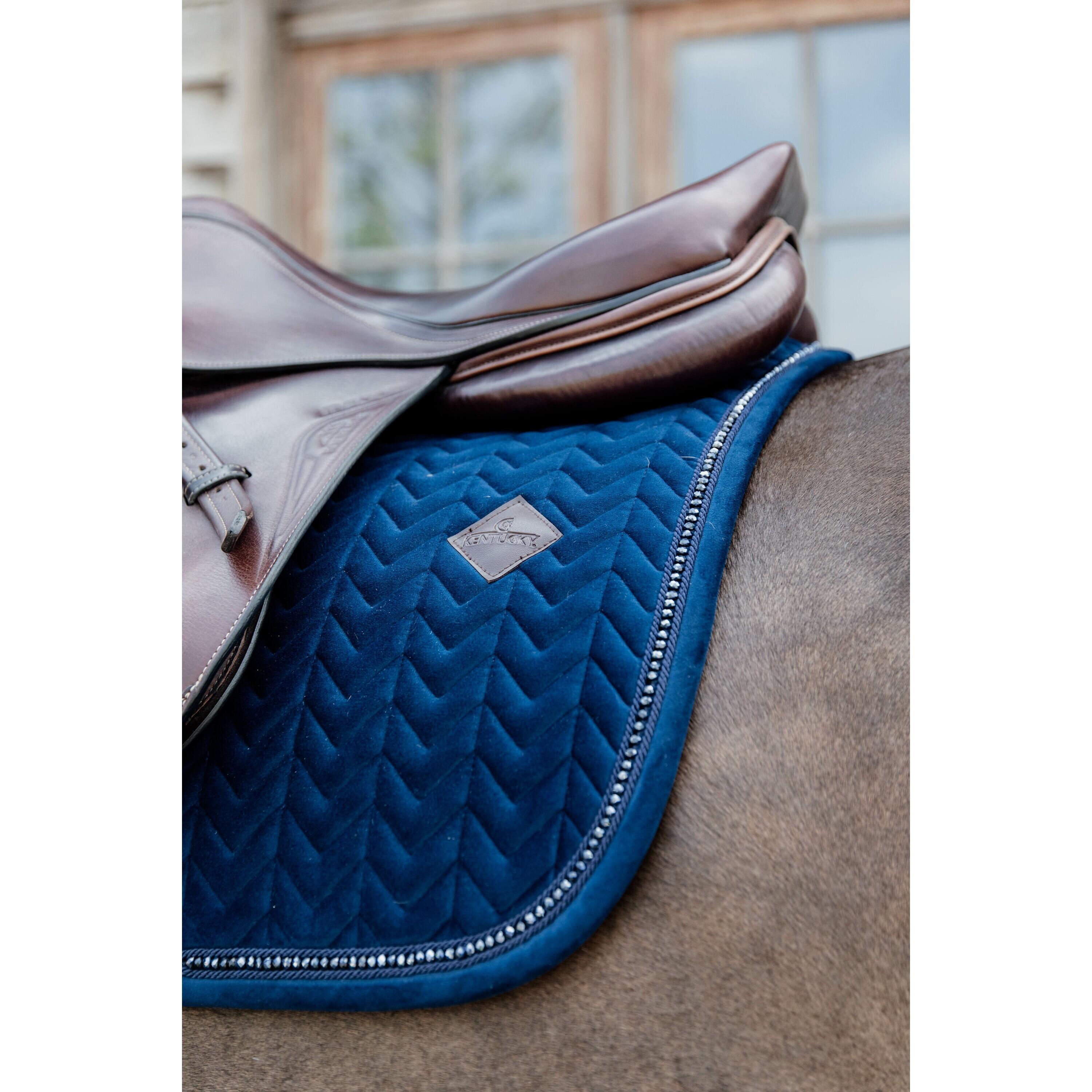 Tapis de selle velours pearls marine 2/7