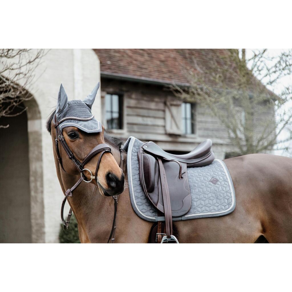 Saddle Pad basic velvet jumping cob grey