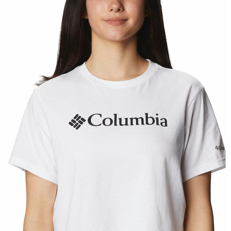 Camiseta fitness para mujer Columbia North Cascades blanca algodón
