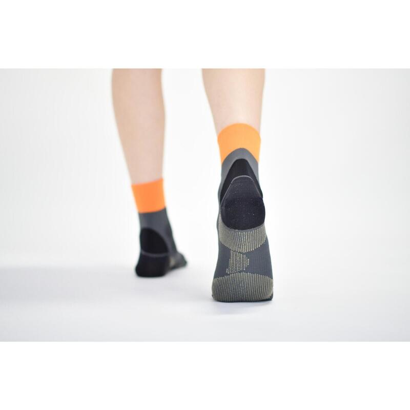 DOUBLE-PACK-HAMBURGO-HARDLOOP SOKKEN-BACTERIAL FREE-GRIJS/ORANJE