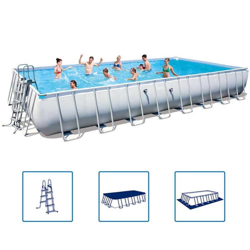 Bestway Piscine rectangulaire et cadre en acier 956x488x132 cm 56623