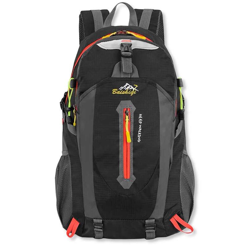 Mochila Impermeable 30 L Negra con 6 Múltiples Bolsillos