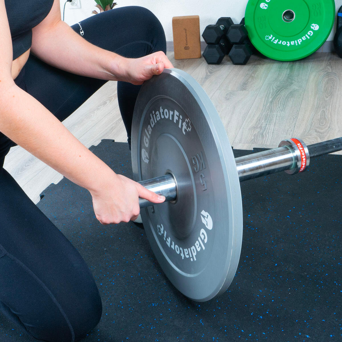 Barra de pesos "Barbell" 220cm Ø 50mm + 2 batentes de disco GladiatorFit 4/5