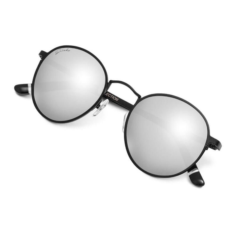 Herren und Damen Surf Runde Sonnenbrille aus Edelstahl Notting Hill Schwarz