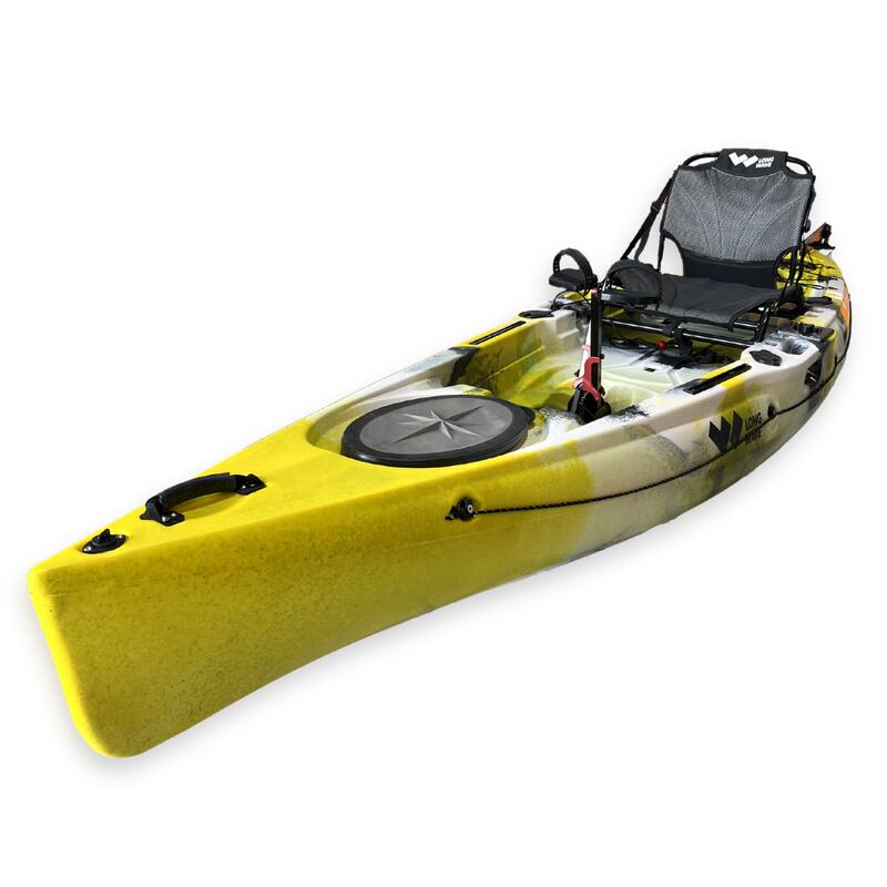 Kayak de Pesca con Pedalera Long Wave Megi Propel 12 Color Amarillo