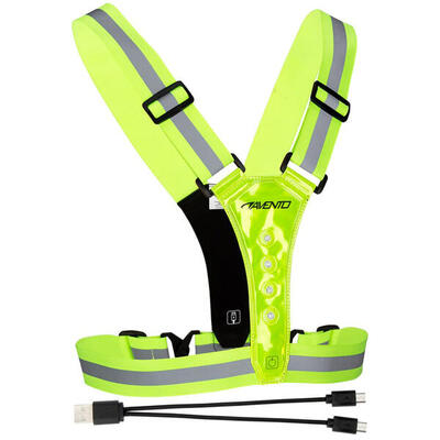 LED-Sportweste - wiederaufladbar - fluoreszierend gelb - Sicherheitsweste