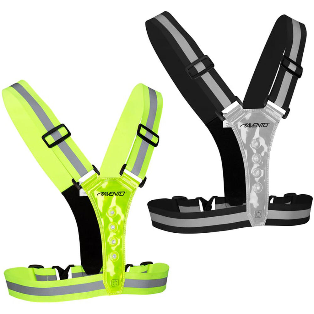 Gilet da corsa con illuminazione LED riflettente - Nero 3/5