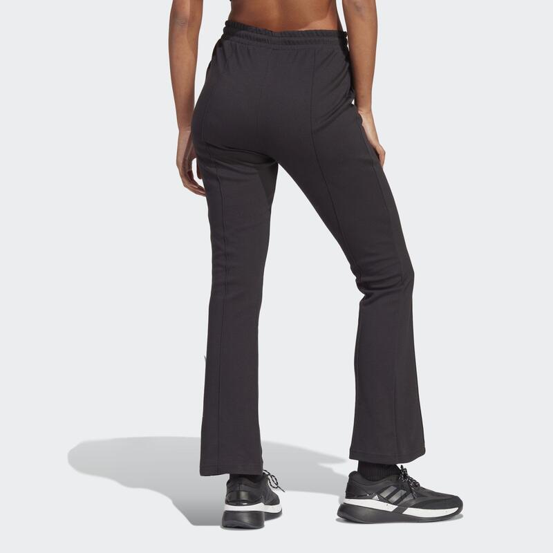 Pantalon taille haute avec jambes évasées et imprimé adidas intégral