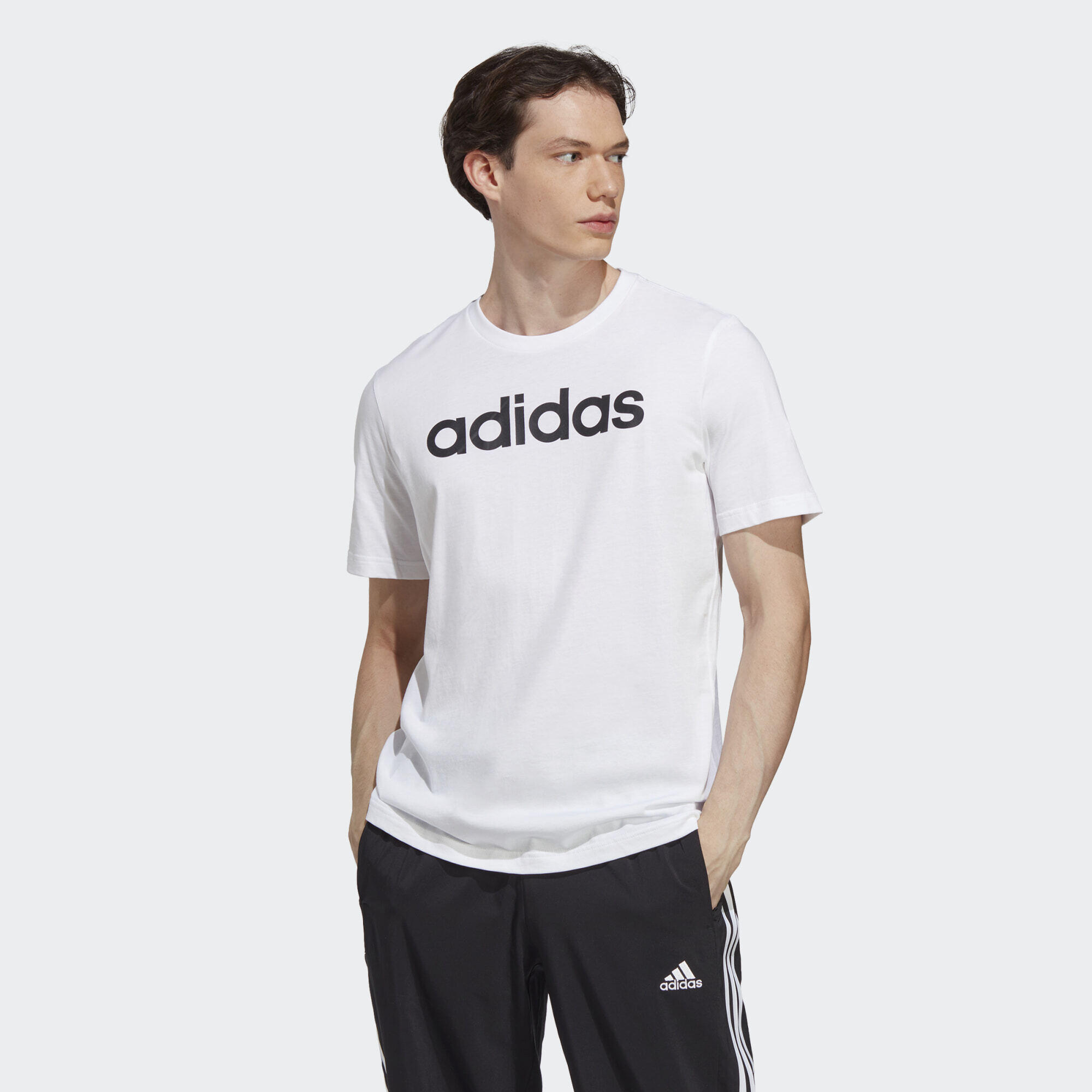 ADIDAS Essentials Single Jersey Linear Embroidered Logo Tee